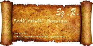 Szánthó Rozvita névjegykártya